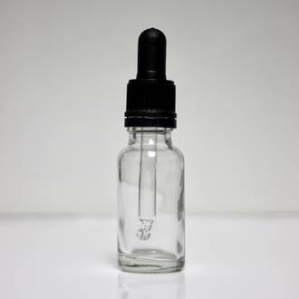 Clear glass dropper bottle: 20ml